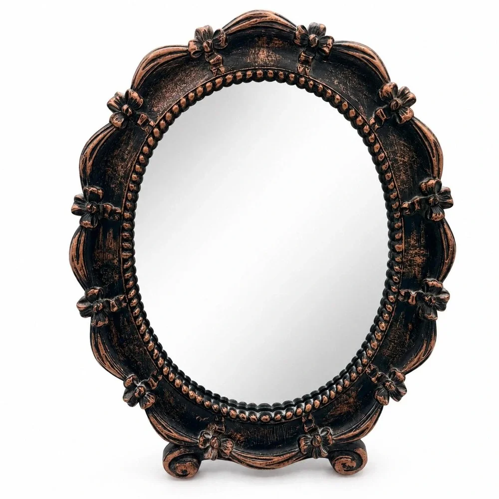 Vintage 1963 Coppercraft Guild Dart Industries Oval Mirror Copper Plastic 13x10